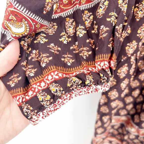 Old Navy Womens Boho Cattagecore Prairie Peasant Ditsy Floral Midi Dress‎ L Tall - Picture 5 of 11